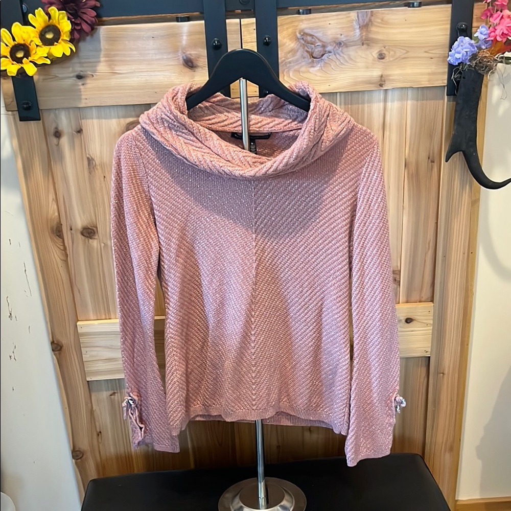 White House Black Market Blush Cowl Neck Sweater